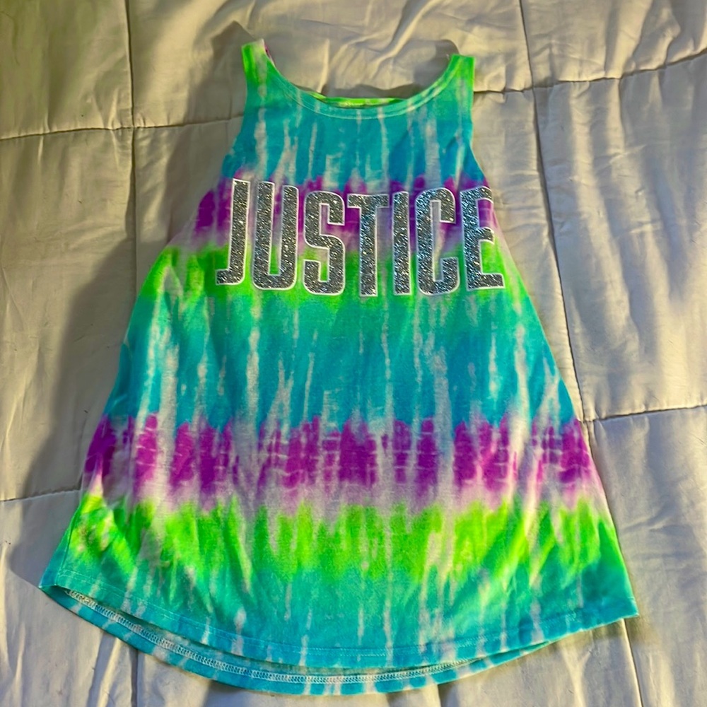 Cute tie die justice tank top! Girls size ten. Perfect for summer weather ☀️